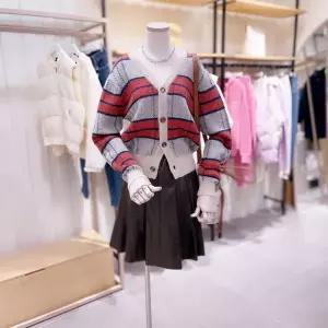 [대구백화점] [시에로]모헤어 체크 조직 가디건(SJ4KTF25M)