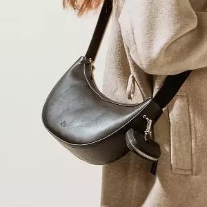 [르마인]LML05 블랙 커브드 가죽 슬링백가방