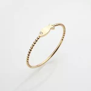 14k 럭키 라이트 토트 물고기 반지 수능 행운 금 애끼 손가락 자녀 우정링