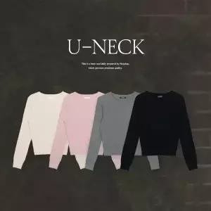 핫핑 [3타입] 멜로우 브이넥&유넥&스퀘어넥 긴팔티셔츠