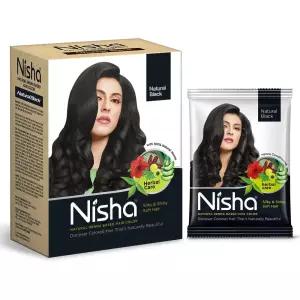 니샤 헤어칼라 천연 헤나 파우더 가루 염색제 - 블랙 1Box (6개입)