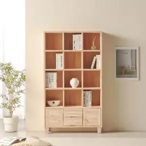 마르디 수납형 삼나무 원목 1000 5단 책장 DF925475
