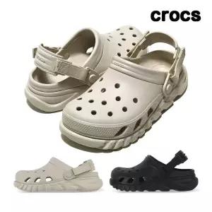 [아웃도어스/크록스]크록스 듀엣 맥스2 클로그 성인 샌들 스투코/블랙 2종택1