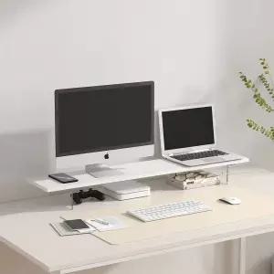 아우스 높이조절 원목 모니터 받침대 책상정리 아크릴 모니터 거치대  선반 노트북 받침대