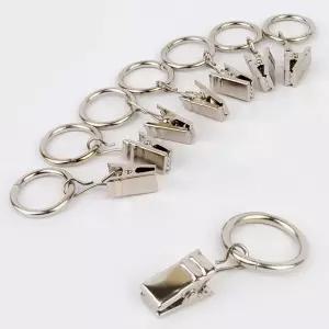 커튼 집게링 소 8P 커튼링 커튼집게 커튼핀 커튼고리/고리/커텐/걸이/봉/링/샤워/고정/집게/블라인드/용품