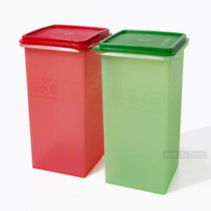 타파웨어 쿠키키퍼3.1L 2인조 레드 그린 잡곡통 쌀통 씨리얼통 담금통