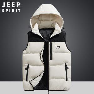 JEEP 남성용 겨울 코튼 후드 조끼