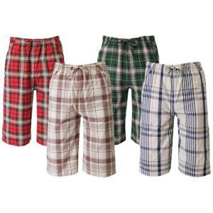 [JfF] 남녀공용 수면 면 체크 반바지 홈 웨어