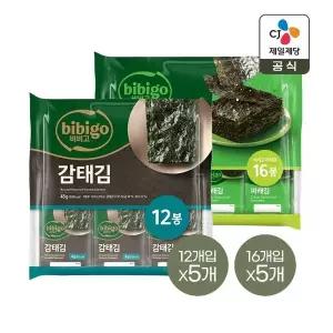 [CJ제일제당]비비고 감태김 12봉 x5개+파래김 16봉 x5개 (총 155봉)
