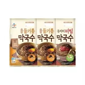 CJ 고소한 들기름 막국수 356g x2개+동치미 비빔 막국수 484.4g x1개