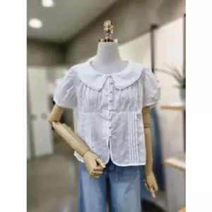 [갤러리아] ABFZ 레이스태두리 자수펀칭 면 블라우스(ABZ2QB31)