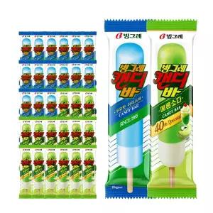 [빙그레][G] 빙그레 캔디바 15개 + 캔디바 메론소다 15개 (총 30개) 바 아이스크림