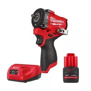 밀워키 M12 FIW2F38-251 충전 임팩트 렌치 12V 2.5Ah 고출력 배터리 1개 세트