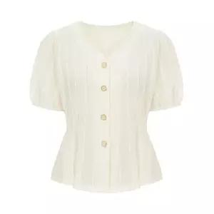 [롯데백화점]샐리 텐션 퍼프 반팔 블라우스_I5B-CBL067