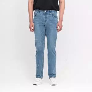 남성) 쿨맥스 오비안밴드 라텍스구제 탈색 올약워싱 일자 데님_AN2DIG409-LB