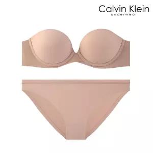 CK 여성 푸쉬업 스트랩리스 브라+팬티 세트 QF8252+QF8253 CEDAR