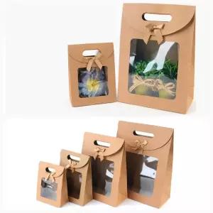 투명창 리본선물포장가방 종이기프트백 소형 답례품박스 미니