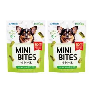 한입덴탈껌 미니바이츠 클로로필 SS 65개입 130g 포켄스 미니버전 덴티페어리 강아지 덴탈껌 개껌 2개 세트