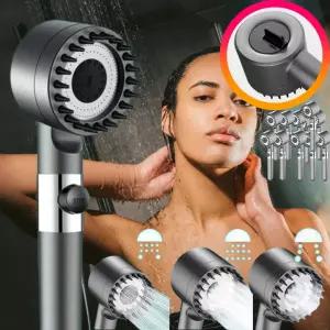 초고압 샤워헤드 10개 수압상승 절수형 3단조절 고밀도 여과 필터 샤워기 실리콘 두피 마사지