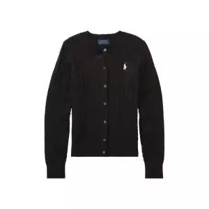 폴로 랄프로렌 케이블 니트 걸즈 가디건 블랙