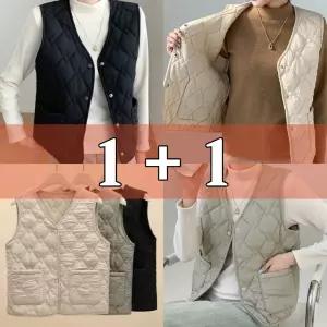 (2장) 여성 양모패딩조끼 양모조끼 패딩조끼 누빔조끼 베스트 겨울 이너 브이넥 방한조끼