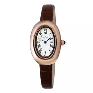 [TANDY] 탠디 클래식 타원형 라운드 여성용 가죽시계 T-1917 로즈골드브라운