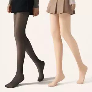 [1개+1개] 슬림핏 착시 기모 팬티 스타킹 융털 벨벳 겨울 고탄력 반투명 스타킹