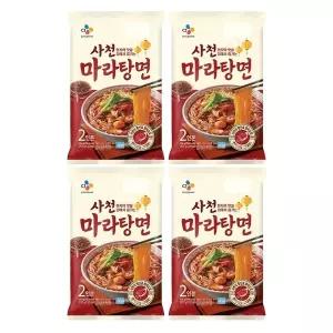 [신세계라이브쇼핑]CJ제일제당 사천 마라탕면 (2인) 434g x4개