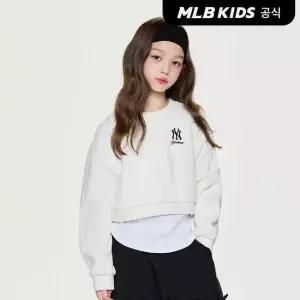 [MLB키즈 공식] 25FW 스트릿 걸즈 레터링 레이어드 맨투맨 NY (Ivory)7FMTB2556-50IVS