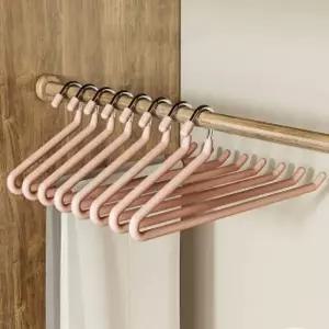 제트 논슬립 바지걸이 10p세트 코팅 옷걸이 살구색