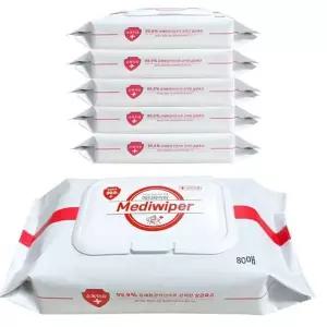 고품질 메디와이퍼 손소독 물티슈 80매 5개입 손소독 소독티슈 소...