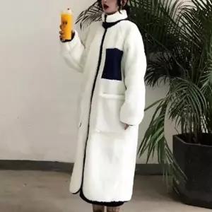 뽀글이 롱코드 여성 양면 코트 자켓 겨울 아우터