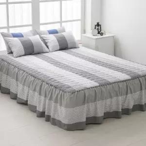 스트라이프 라인 프릴 스커트 침대 매트리스 커버 SS Q
