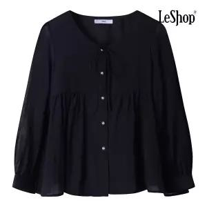 [롯데백화점]르샵 라운드 리본넥 셔링 블라우스 BP2BL015A