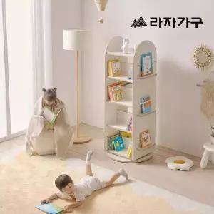 라자가구 베니 E0 키즈 전면 5단 회전 책장 유아 책꽂이 교구장