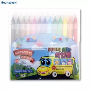 [크라운] 마르지 않는 수성 사인펜 12색+1색 세트