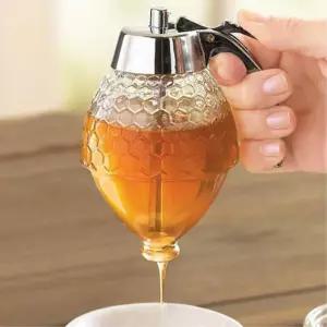 클래식디자인 간편 깔끔 꿀디스펜서 냉장고정리 반찬통 밀폐 재료보관 유리통 이유식