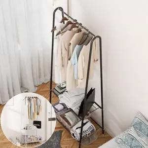 철제 앵글 스탠드 선반 행거 옷걸이 이동식 옷장 헹거 (KYR-WDF961B)
