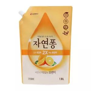 [엘지생활건강]자연퐁 주방세제 오렌지 리필형 1.18L