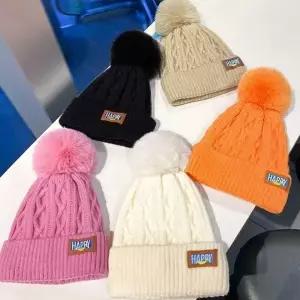 니트비니 여자 따뜻한 겨울 방한모자 융털기모 왕방울