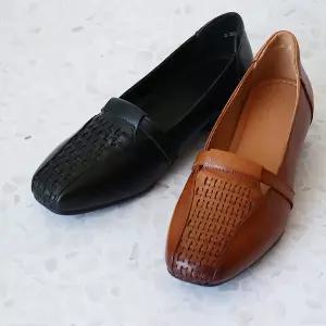 [원더슈즈](천안아산점)천연소가죽 라탄 컴포트 쿠션 미끄럼방지 펌프스 로퍼&단화 4CM P-S2028