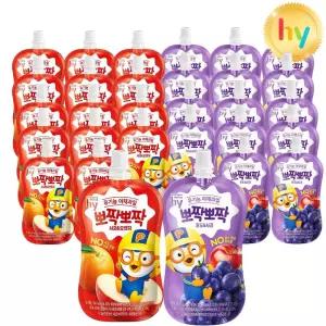 hy 뽀로로 뽀짝뽀짝 2종 유기농주스 100ml(사과오렌지15+포도사과15) 총30입