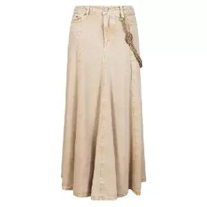 핑크 코듀로이 디테일 데님 미디 스커트 104647A33R C88 TP974097811