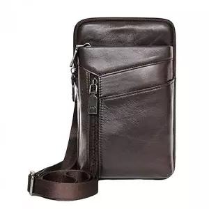 남성용 여행용 미니 가죽 힙색 고급스러운 크로스 슬링백 가방