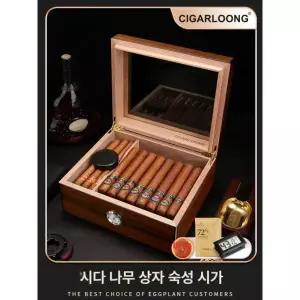 프리미엄 삼나무 시가케이스 흑단목 시가 수납 페인트 밀폐 습도