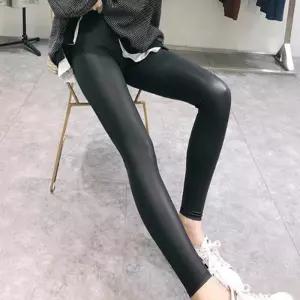 가죽 쫀쫀 스판 레깅스 블랙 광택 쫄바지 스타일리쉬 WtV4+2MKB