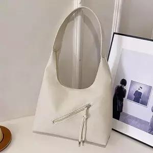 [골드스마일]심플 사선 지퍼 레더백 백이쁜 사계절가방