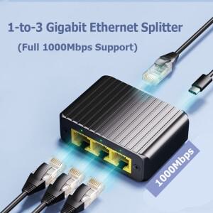 1000Mbps 네트워크 스위치 이더넷 어댑터 1 ~ 2/3/4 RJ45 LAN 인터넷 분배기 PC 노트북 TV 박스 라우터 용