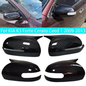 K3 Forte Cerato Ceed 1 2009 2013 자동차 백미러 사이드 미러 커버 윙 캡 외부 스티커 도어 케이스 트림 탄소 섬유