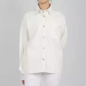 게스 남녀공용 오버 사이즈 셔츠 화이트 MP6D4261